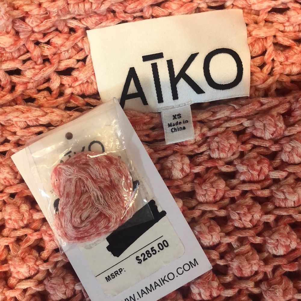 NWT Aiko Orange Knit Sweater Size XS - Picture 15 of 16